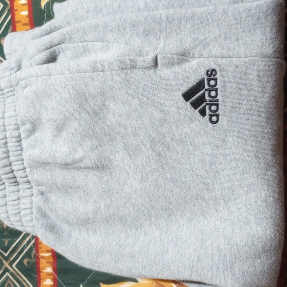 gray Adidas sweat pants